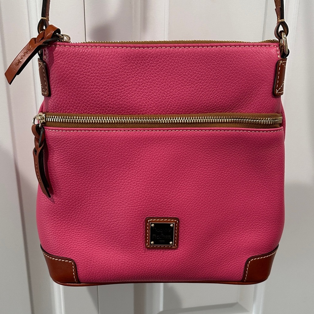Dooney & Bourke Vibrant Pink and Brown Crossbody Bag